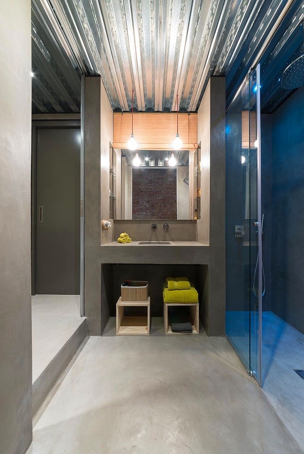 бетонная ванная комната